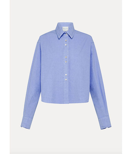 Poplin Cropped Shirt - Glacier
