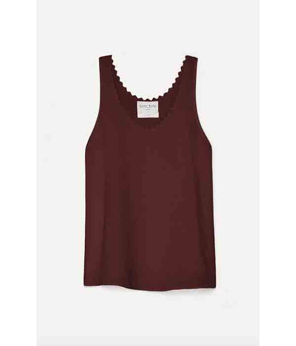 Embroidered Linen Top - Fondant