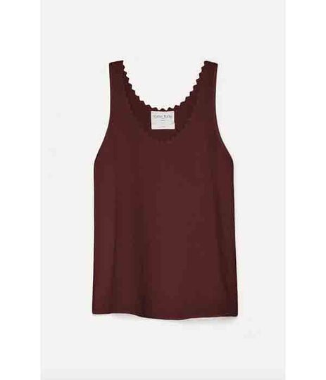 Embroidered Linen Top - Fondant