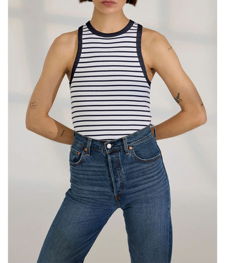 The Not So Basic Tank - Navy Stripe
