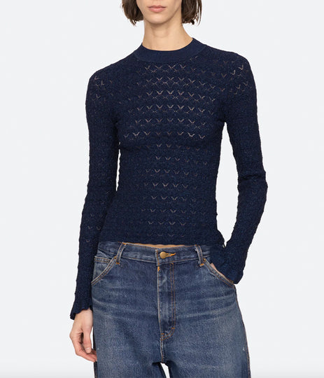Ruby Long Sleeve Top - Navy