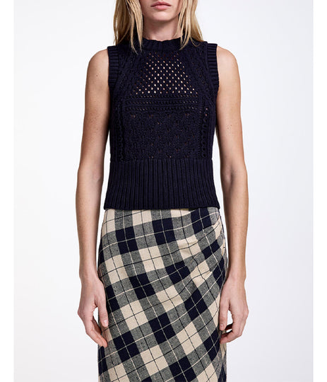 Crochet Top - Navy
