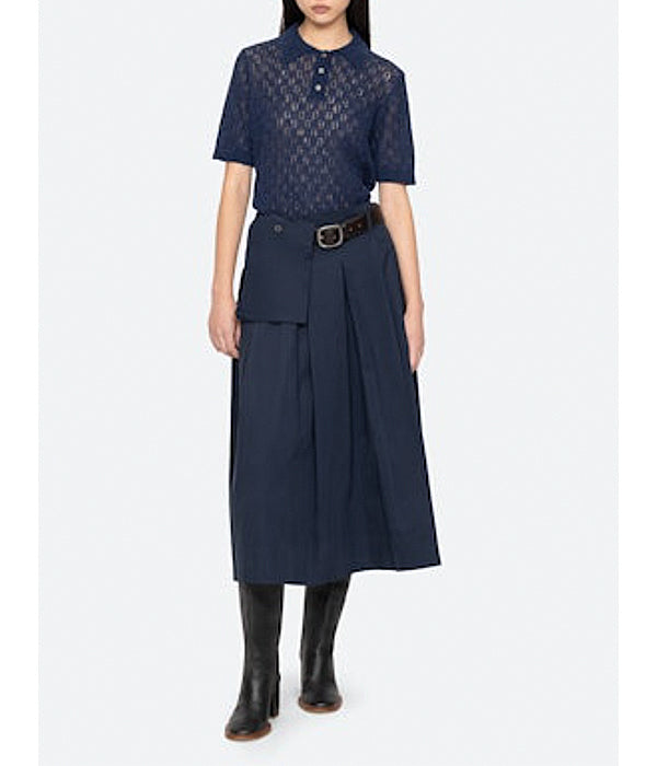 Teagan Short Sleeve Sweater - Navy