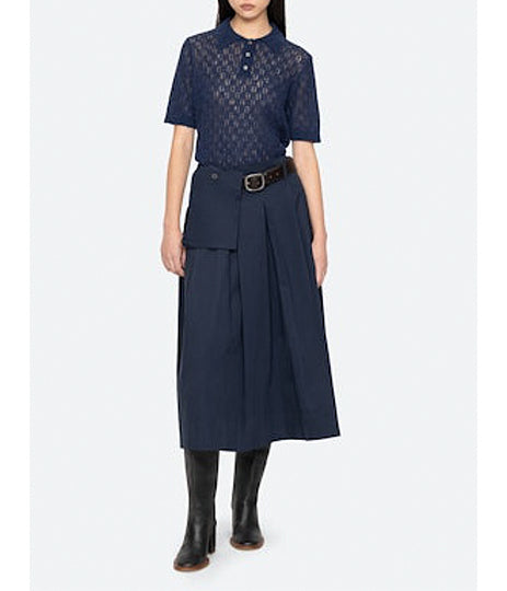 Teagan Short Sleeve Sweater - Navy