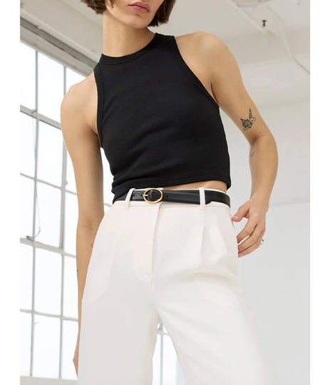 The Cropped Not So Basic Tank - Black
