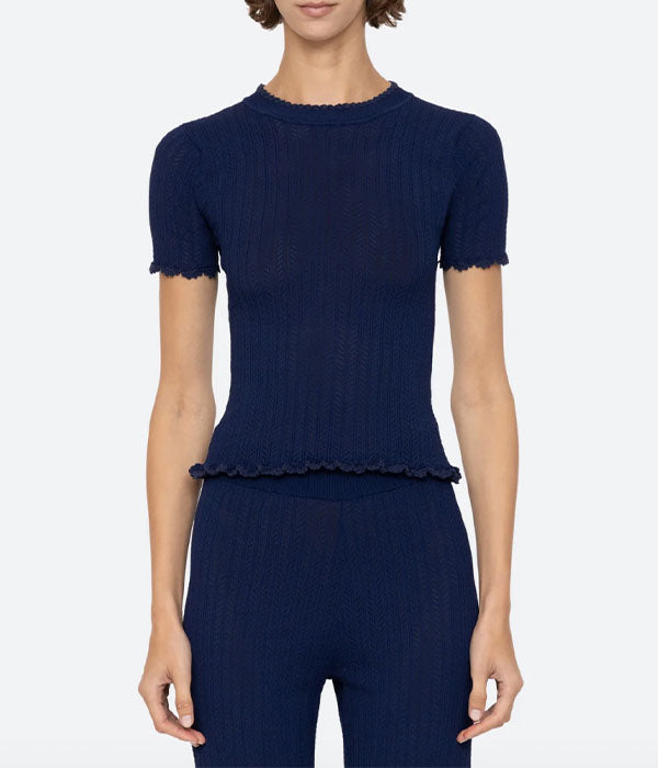 Abbie Knit Top - Navy