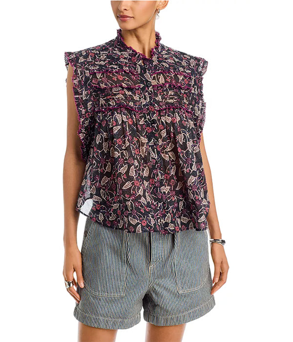 Dersia Top - Black/Raspberry