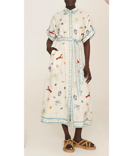Sandy Embroidered Shirt Dress