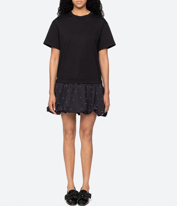 Alberta Combo Dress - Black