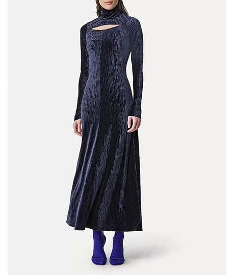 Crushed Velvet Dress - Night Fall