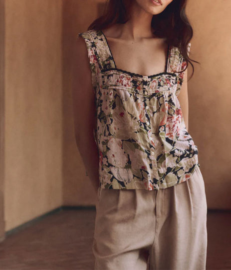 The Victorian Pleat Tank - Vintage Rose
