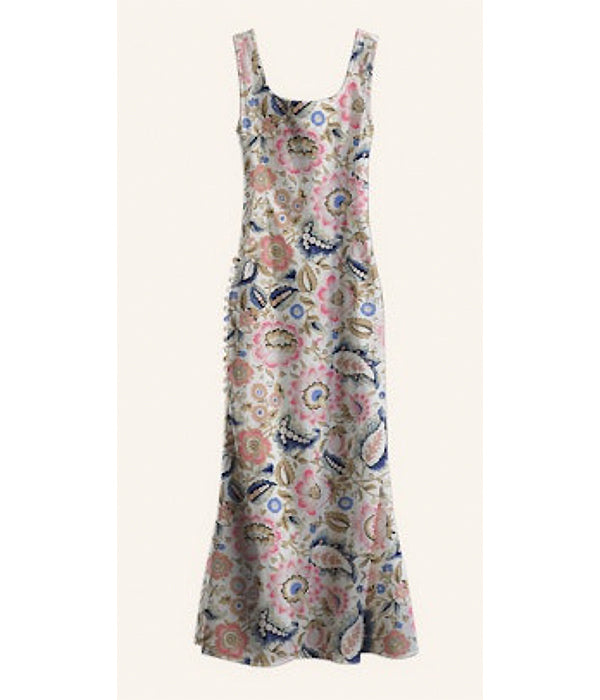 Adele Silk Dress - Melon Bloom