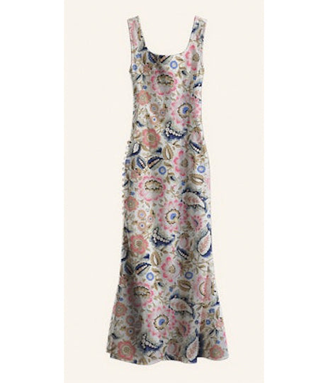 Adele Silk Dress - Melon Bloom