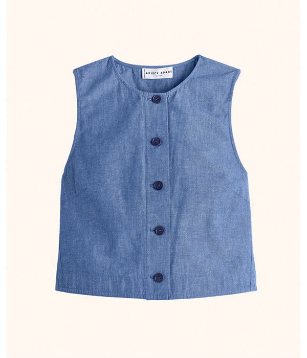 Godet Tank - Chambray