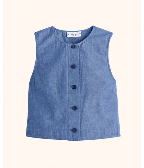 Godet Tank - Chambray