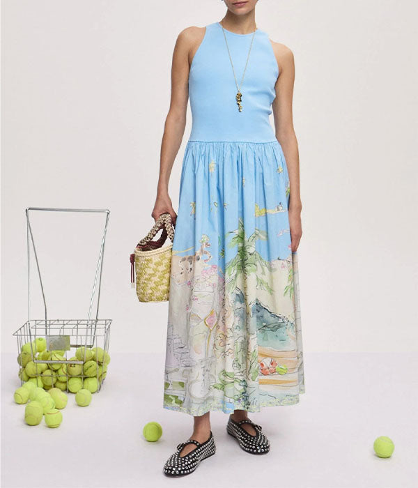 Anouk Tank Midi Dress - Blue