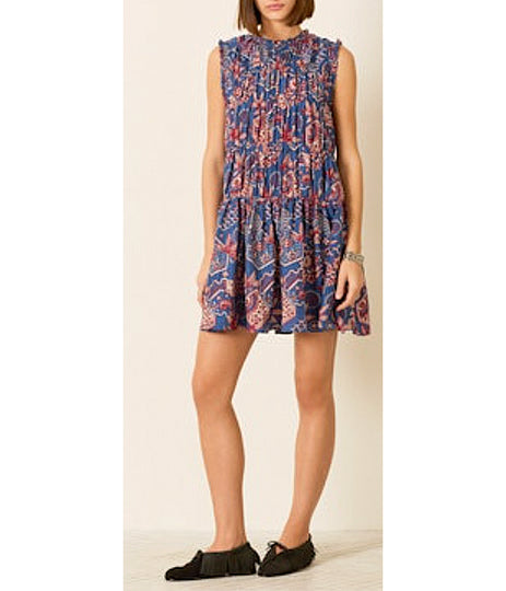 Julie Delft Hive Silk Dress - Medium Blue