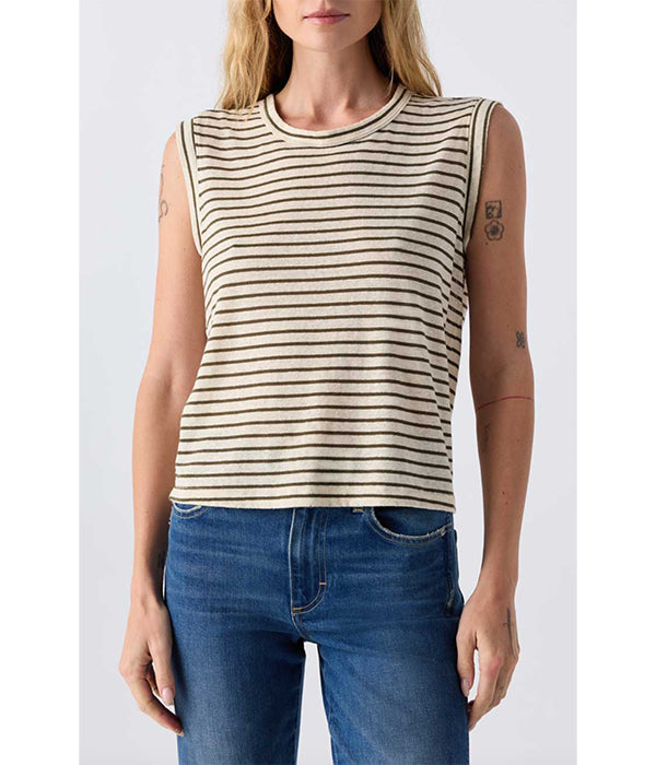 Sleeveless Love Tee - Reseda Stripe